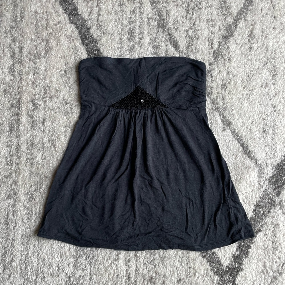 Black Strapless Top w/Some Sequins
